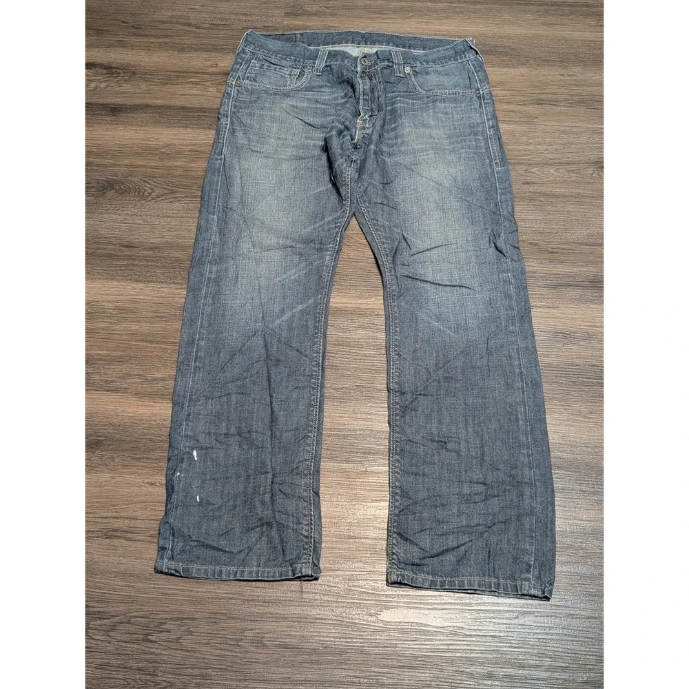 Levis 514 Slim Straight Jeans Mens 34x30 Blue‎ Medium Wash Zipper Back Pockets